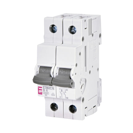 Disyuntor de CA 1P+N 6 A, tipo B, 10 kA, ETIMAT P6, ETI