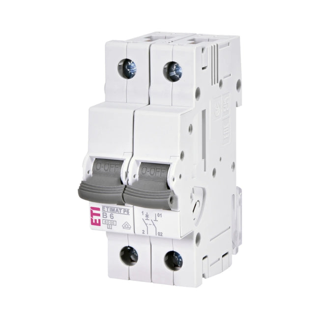 Disyuntor de CA 1P+N 6 A, tipo B, 10 kA, ETIMAT P6, ETI