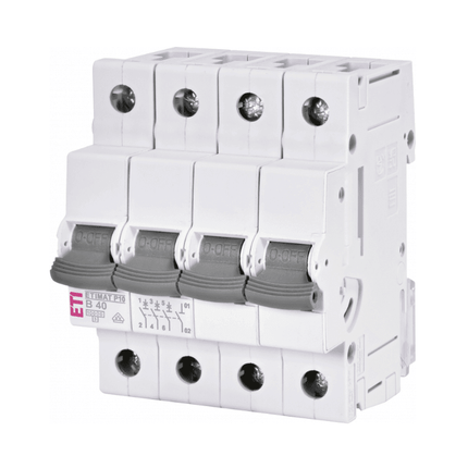 Disyuntor de CA ETIMAT P10, 3P+N, 10 kA, B40, ETI