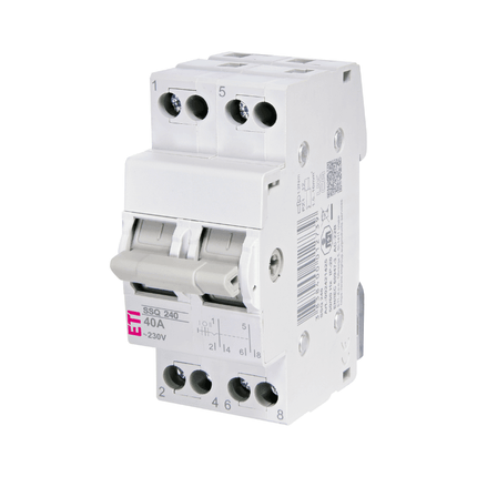 Interruptor de CA de 3 posiciones y 2 polos, 40 A, ETI