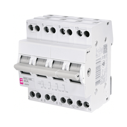 Interruptor de CA de 3 posiciones, 4 polos y 40 A, ETI
