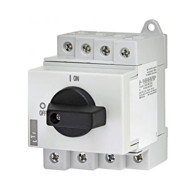Interruptor de encendido/apagado de 4 polos para corriente continua, 25 A, 1000 V CC, ETI