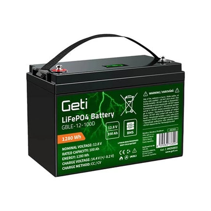 Batería GETI de 12,8 V y 100 Ah de LiFePo4