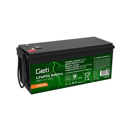 Batería GETI de 25,6 V y 100 Ah de LiFePo4