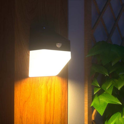 Aplique LED con energía solar y sensor, blanco y negro, 4000 K