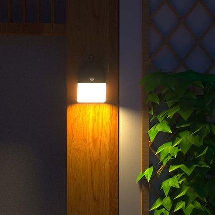 Aplique LED con energía solar y sensor, blanco y negro, 4000 K
