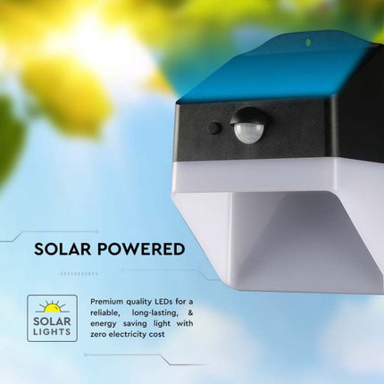 Aplique LED con energía solar y sensor, blanco y negro, 4000 K
