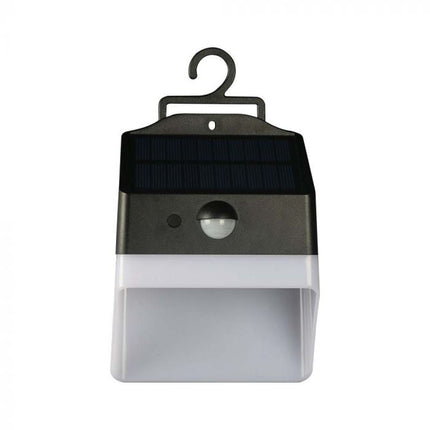 Aplique LED con energía solar y sensor, blanco y negro, 4000 K