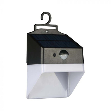 Aplique LED con energía solar y sensor, blanco y negro, 4000 K