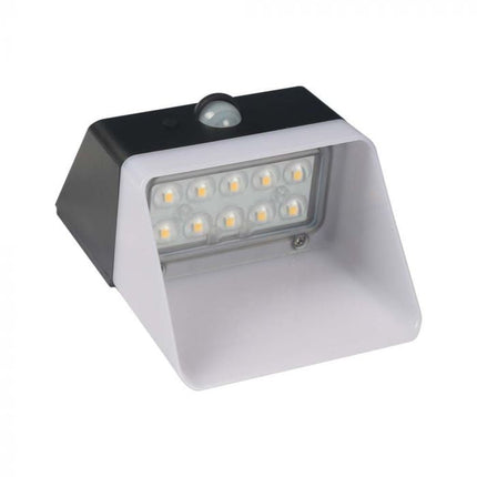 Aplique LED con energía solar y sensor, blanco y negro, 4000 K
