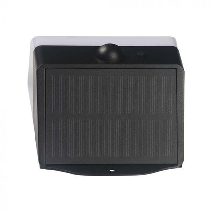 Aplique LED con energía solar y sensor, blanco y negro, 4000 K