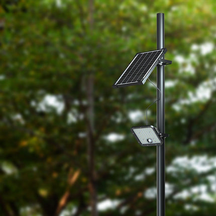 Proyector LED solar de 4800 lm, mando a distancia, sensor de movimiento