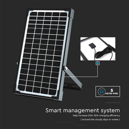 Proyector LED solar de 4800 lm, mando a distancia, sensor de movimiento
