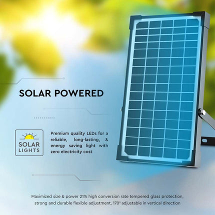 Proyector LED solar de 4800 lm, mando a distancia, sensor de movimiento