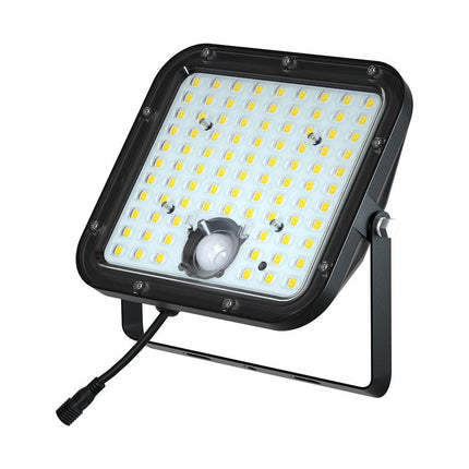 Proyector LED solar de 4800 lm, mando a distancia, sensor de movimiento