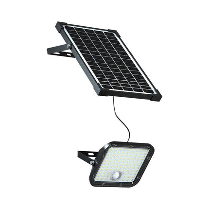 Proyector LED solar de 4800 lm, mando a distancia, sensor de movimiento