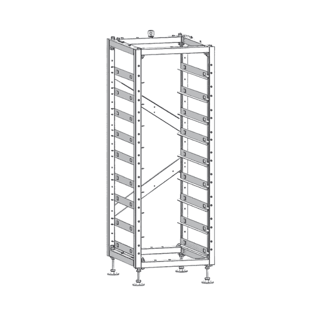 Rack de alta tensión de 3U - LRACK de 19" para 9 módulos, Deye