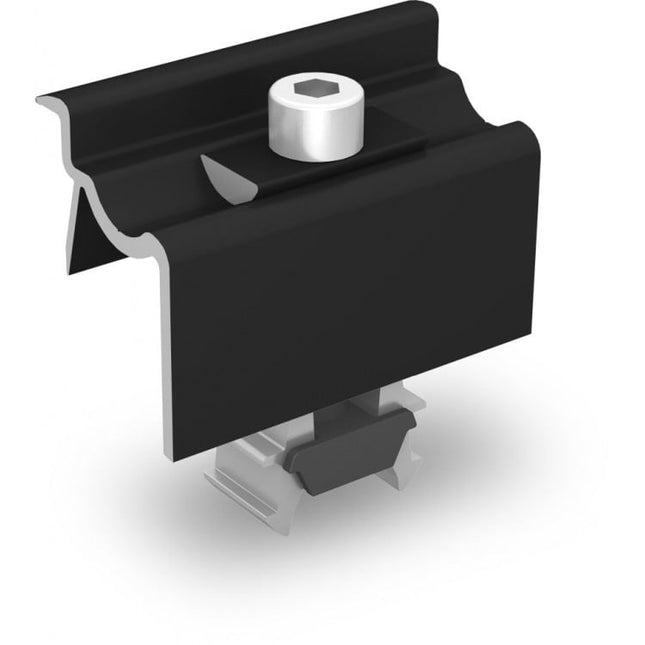 Abrazadera de extremo negra para paneles fotovoltaicos (30–42 mm), K2 2002589