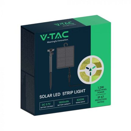 Tira de luces LED con alimentación solar IP67, mando a distancia, 3000 K