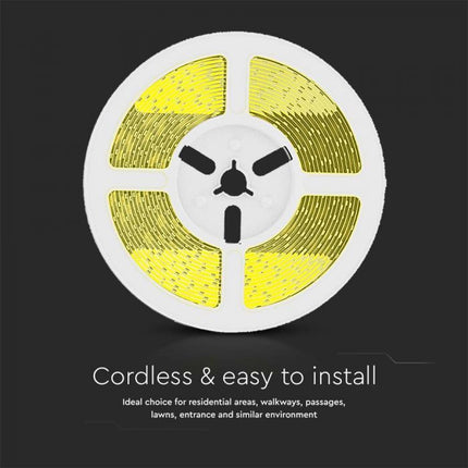 Tira de luces LED con alimentación solar IP67, mando a distancia, 3000 K