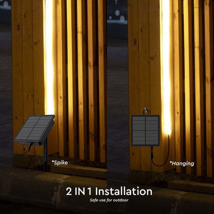 Tira de luces LED con alimentación solar IP67, mando a distancia, 3000 K