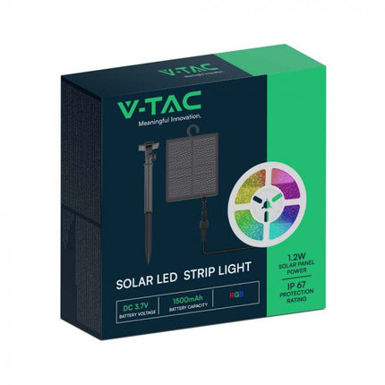 Tira de luces LED con alimentación solar IP67, mando a distancia, RGB