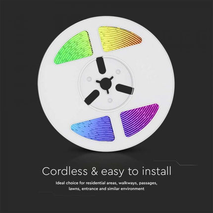 Tira de luces LED con alimentación solar IP67, mando a distancia, RGB