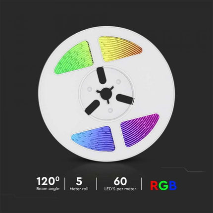 Tira de luces LED con alimentación solar IP67, mando a distancia, RGB