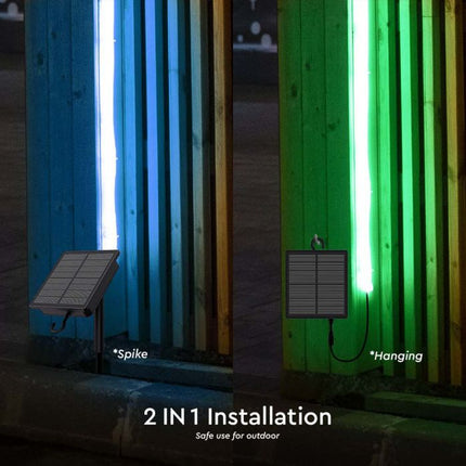 Tira de luces LED con alimentación solar IP67, mando a distancia, RGB