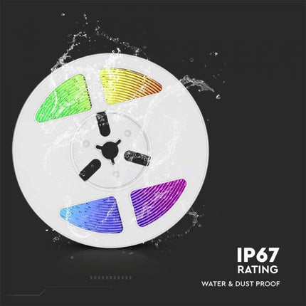 Tira de luces LED con alimentación solar IP67, mando a distancia, RGB