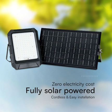 Proyector LED solar de 1800 lm, batería externa de 12 Ah, temperatura de color de 4000 K