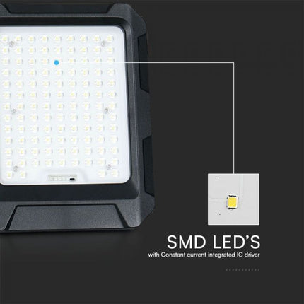 Proyector LED solar de 1800 lm, batería externa de 12 Ah, temperatura de color de 4000 K