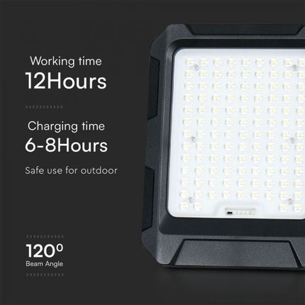 Proyector LED solar de 1800 lm, batería externa de 12 Ah, temperatura de color de 4000 K