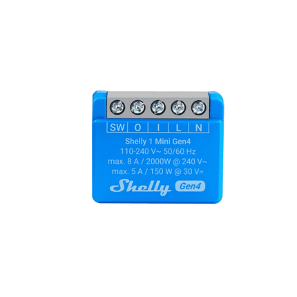 Shelly 1 Mini Gen4, Set of 2 Smart Relays, Zigbee, Wi-Fi with Dry Contact, 8A