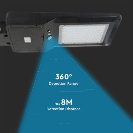 Farola solar LED de 4800 lm, con sensor de movimiento, 6000 K