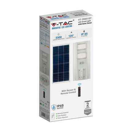 Farola solar LED de 2300 lm, con sensor de movimiento, 6400 K
