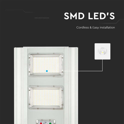 Farola solar LED de 2300 lm, con sensor de movimiento, 6400 K
