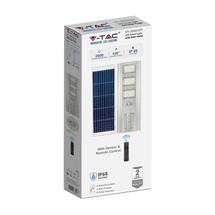 Farola solar LED de 3500 lm, con sensor de movimiento, 6400 K