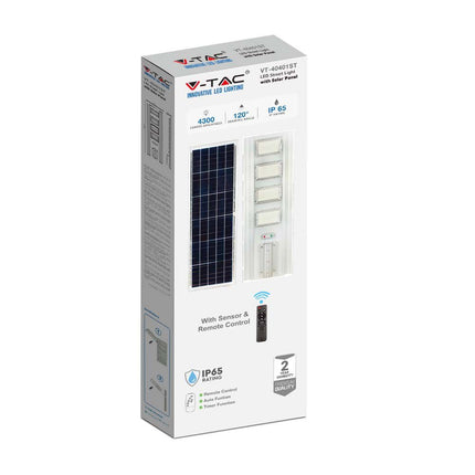 Farola solar LED de 4300 lm, con sensor de movimiento, 6400 K