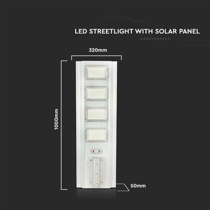 Farola solar LED de 4300 lm, con sensor de movimiento, 6400 K