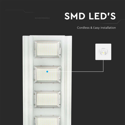Farola solar LED de 4300 lm, con sensor de movimiento, 6400 K