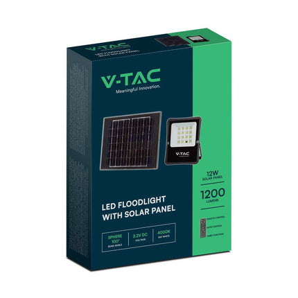 Proyector LED solar de 1200 lm, mando a distancia, temperatura de color 6400 K