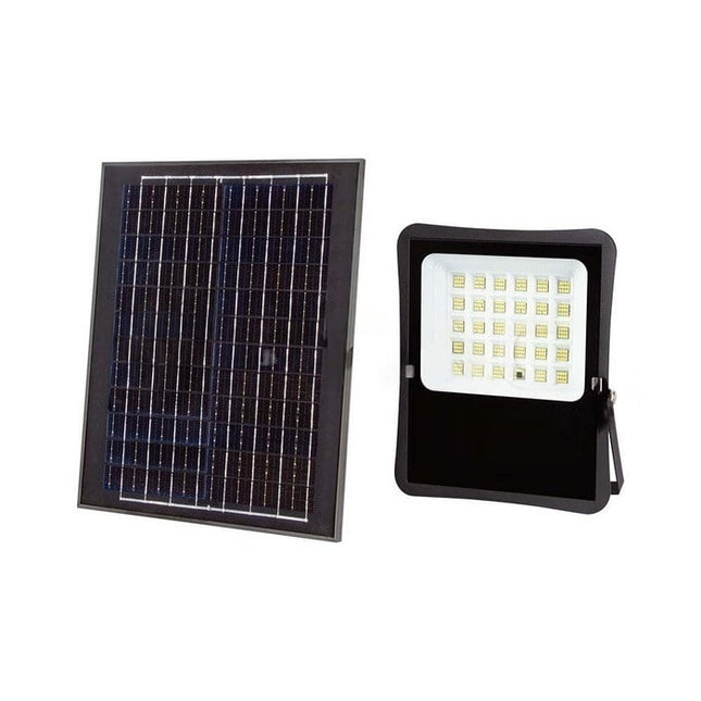 Proyector LED solar de 2400 lm, mando a distancia, temperatura de color de 6400 K