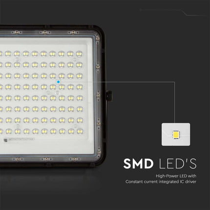 Proyector LED solar de 1800 lm, mando a distancia, temperatura de color 6400 K
