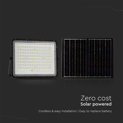 Proyector LED solar de 1800 lm, mando a distancia, temperatura de color 6400 K