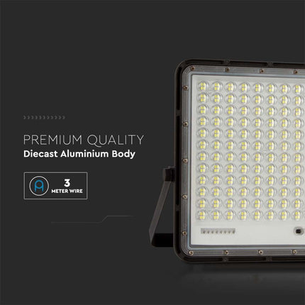 Proyector LED solar de 2600 lm, mando a distancia, temperatura de color de 6400 K