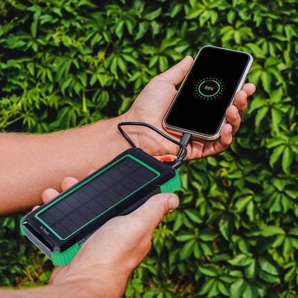 Batería externa portátil, carga inalámbrica, panel solar, 10 000 mAh, V-Tac