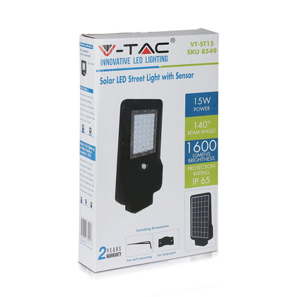 Farola solar LED de 1600 lm, con sensor de movimiento, 6000 K