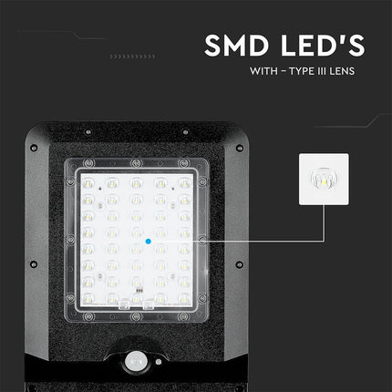 Farola solar LED de 1600 lm, con sensor de movimiento, 6000 K