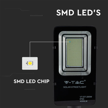 Farola solar LED de 4000 lm y 6000 K